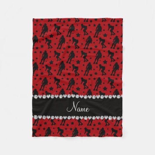 名前をカスタムするの赤いローラーのダービーの星 フリースブランケット (正面)