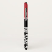 名前をカスタムするの赤く黒いダマスク織パターンモノグラム Case-Mate iPhoneケース (裏面/左)