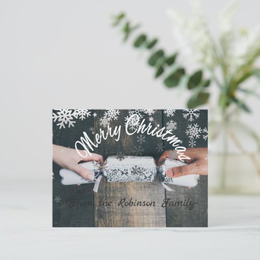 名前をカスタムするの郵便はがきからのメリークリスマス ポストカード (スタンド正面)