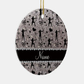 名前をカスタムするの銀のグリッターのアーチェリー セラミックオーナメント (右)