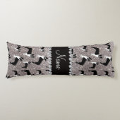 名前をカスタムするの銀のグリッターのボストンテリア ボディピロー (正面)