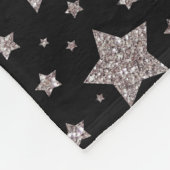 名前をカスタムするの銀のグリッターの星および月 フリースブランケット (角)