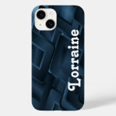 名前をカスタムするの青いダイヤモンド形 Case-Mate iPhoneケース (裏面)