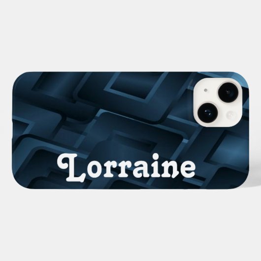名前をカスタムするの青いダイヤモンド形 Case-Mate iPhoneケース (裏面 (横))