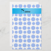 名前をカスタムするの青いバレーボールパターン 便箋 (正面/裏面)