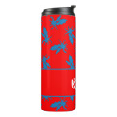 名前をカスタムするの青い竜を赤に タンブラー (回転左)