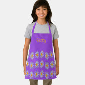 名前をカスタムするの青い花を紫に エプロン (インサイチュ)