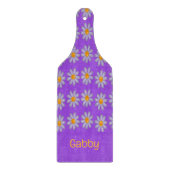 名前をカスタムするの青い花を紫に カッティングボード (正面)