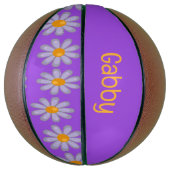 名前をカスタムするの青い花を紫に バスケットボール (縦)