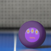 名前をカスタムするの青い花を紫に 卓球ボール (ネット)