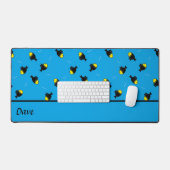 名前をカスタムするの魚の青のパターン デスクマット (キーボード&マウス)