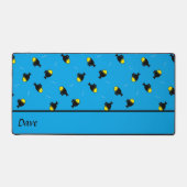 名前をカスタムするの魚の青のパターン デスクマット (正面)