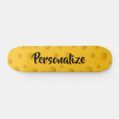 名前をカスタムするの黄色いスイスチーズのスケートボードのデッキ スケートボード (横)