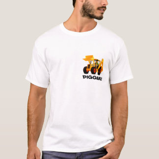 名前をカスタムするの黄色い坑夫の小型のロゴ Tシャツ