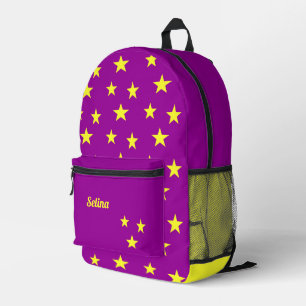 名前をカスタムするの黄色い星を紫に プリントバックパック