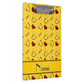 名前をカスタムするの黄色い聴診器の包帯のハート クリップボード (右)