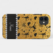 名前をカスタムするの黄色のグリッターのフィギュアスケート Case-Mate iPhoneケース (裏面(横))