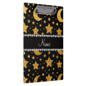 名前をカスタムするの黄色のグリッターの星および月 クリップボード (右)