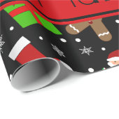 名前をカスタムするの黒いサンタのジンジャーブレッド ラッピングペーパー (ロールコーナー)