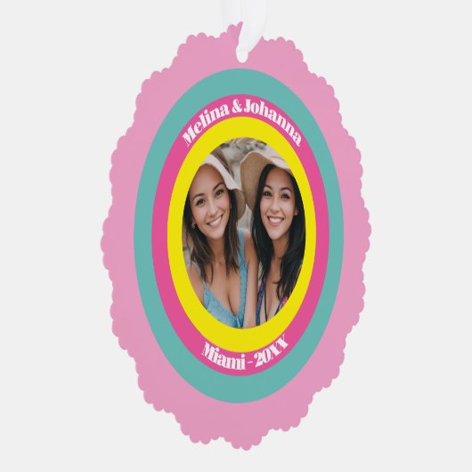 名前をカスタムするのbesties friends giry紙オーナメント オーナメントカード (右)