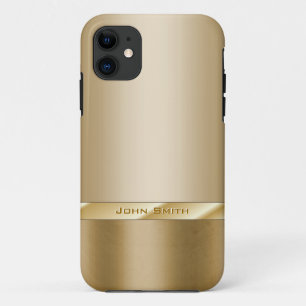 名前をカスタムするのiPhone 5の場合が付いているシックな金ゴールドホイ iPhone 11 ケース