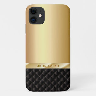 名前をカスタムするのiPhone 5の場合との贅沢な金ゴールド iPhone 11 ケース