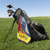 名前をカスタムするのNapoli (ナポリ)のヴィンテージ旅行 ゴルフタオル (グリーン)