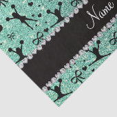 名前をカスタムするのseafoamの緑のグリッターのチアリーティング 薄葉紙 (詳細)