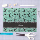 名前をカスタムするのseafoamの緑のグリッターのチアリーティング 薄葉紙 (クラフト)