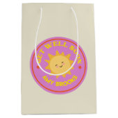 名前をカスタムするはすぐ文字太陽の紫に取得 ミディアムペーパーバッグ (正面)