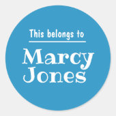 名前をカスタムするはステッカーパーソナライズされただ ラウンドシール (正面)
