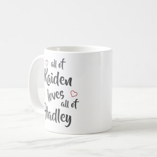 名前をカスタムするは皆さんを愛してる コーヒーマグカップ (正面左)