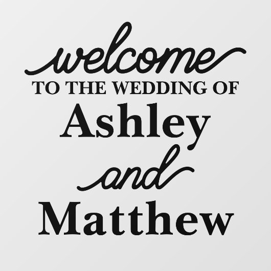 名前をカスタムするは私たち結婚の鏡へようこそ ウィンドウサイン (シート)