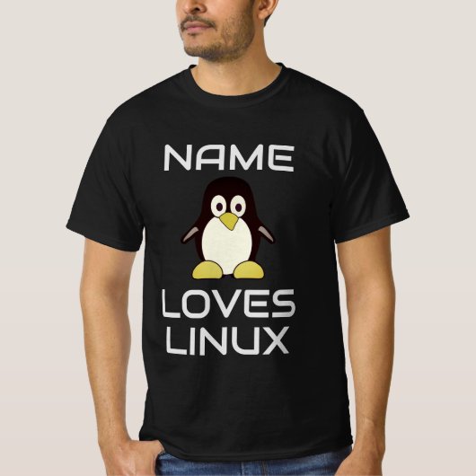 名前をカスタムするはLinux Tシャツが大好き Tシャツ (正面)