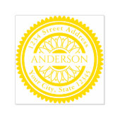 名前をカスタムするひまわりラウンド差出人住所 セルフインキングスタンプ (デザイン)