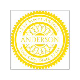 名前をカスタムするひまわりラウンド差出人住所 セルフインキングスタンプ