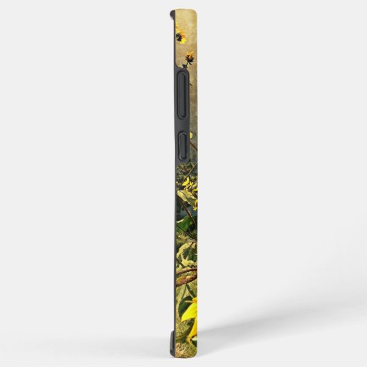 名前をカスタムするひまわりヴィンテージテクスチャ SAMSUNG GALAXYケース (右側面)