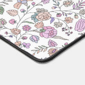 名前をカスタムするほこりカラフルフローラモダンパターン デスクマット (コーナー)