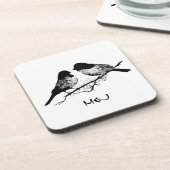 名前をカスタムするまたはモノグラムラブバード コースター (左側)