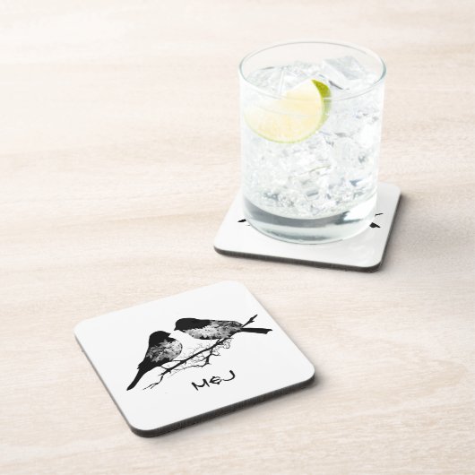 名前をカスタムするまたはモノグラムラブバード コースター (右側)