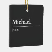 名前をカスタムするまたは単語辞書(白黒) セラミックオーナメント (右)