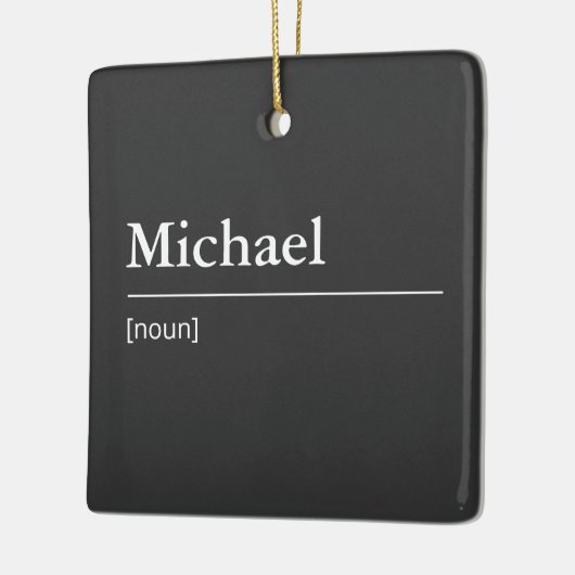 名前をカスタムするまたは単語辞書(白黒) セラミックオーナメント (左)