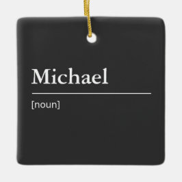 名前をカスタムするまたは単語辞書（白黒） セラミックオーナメント