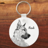 名前をカスタムするまたは文字ドイツの羊飼い犬のペット キーホルダー (正面)