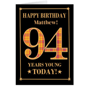 名前をカスタムするまたは関係94番目の誕生日タータンチェックカード