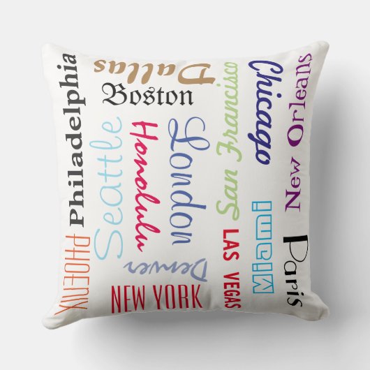 名前をカスタムするま人気があるたは都市の旅行先 クッション (裏面)