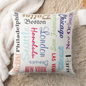 名前をカスタムするま人気があるたは都市の旅行先 クッション (ブランケット)