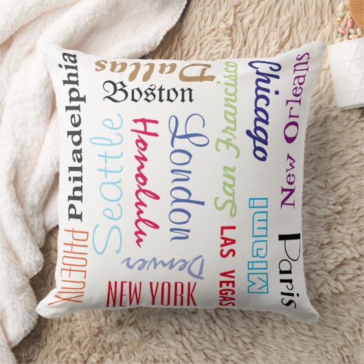 名前をカスタムするま人気があるたは都市の旅行先 クッション (ブランケット)