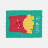 名前をカスタムするを用いるかわいいかわいいのフライドポテト フリースブランケット (正面(横))