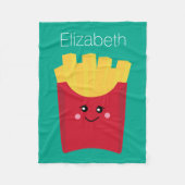 名前をカスタムするを用いるかわいいかわいいのフライドポテト フリースブランケット (正面)